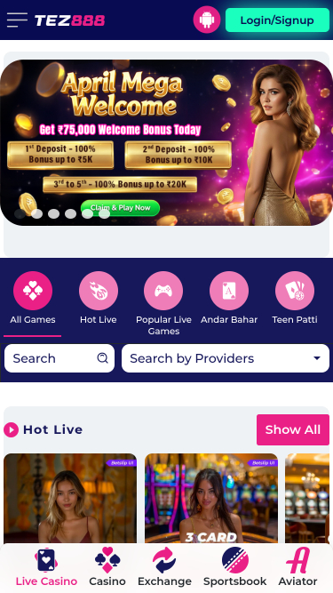 Tez888 Casino Mobile Live Dealer