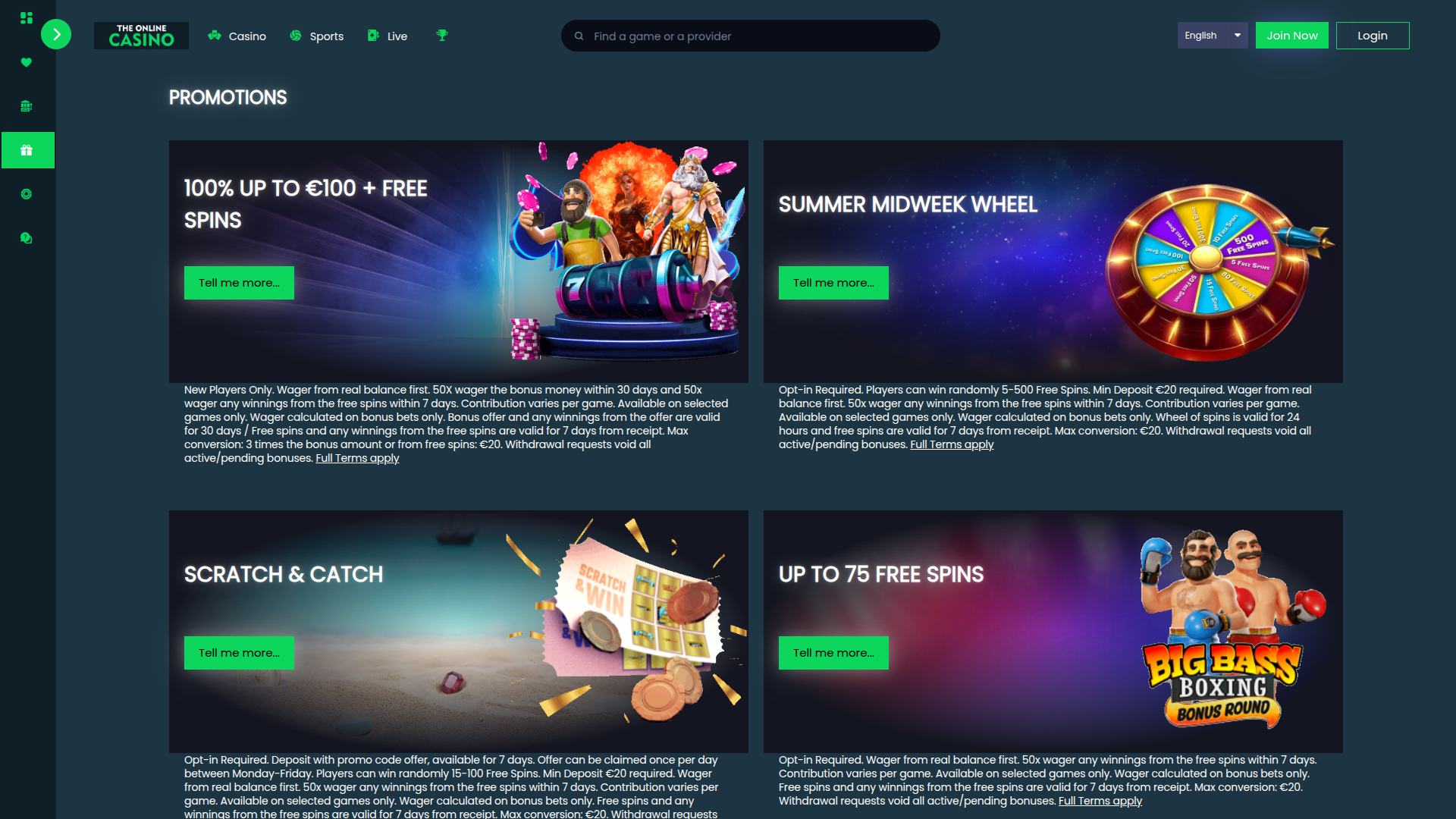 The Online Casino Desktop Promotions