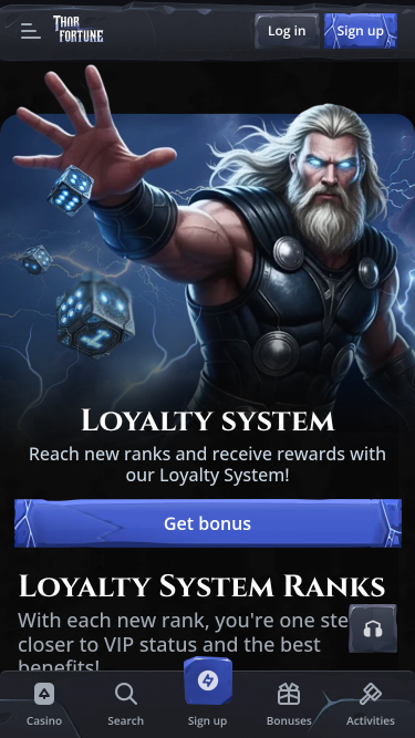 VIP mobile screenshot of Thorfortune Casino