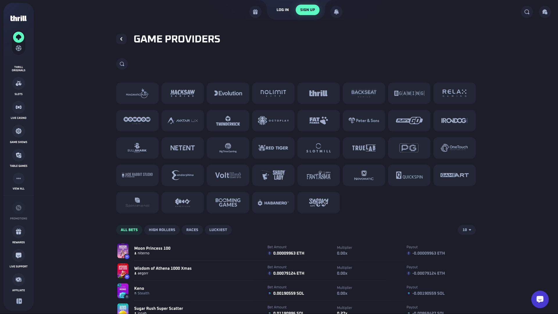 Thrill Casino Desktop Game Developers