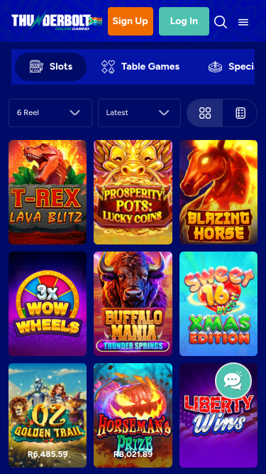Thunderbolt Casino Mobile Games