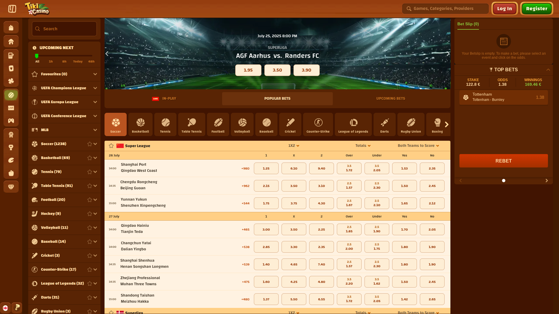 Tiki Casino Desktop Sports