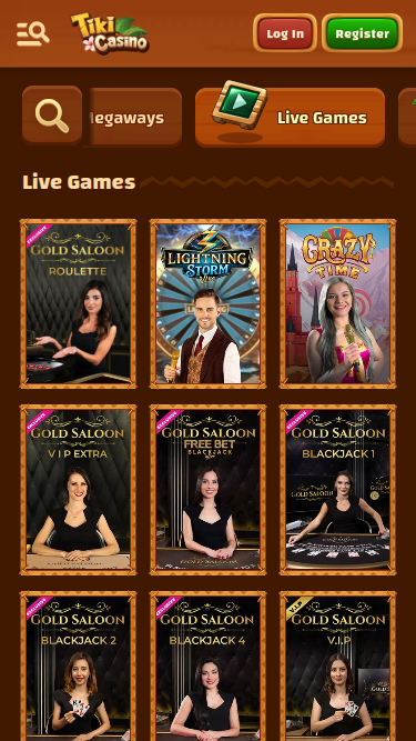 Tiki Casino Mobile Live Dealer