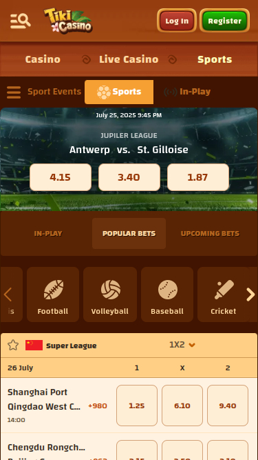 Tiki Casino Mobile Sports
