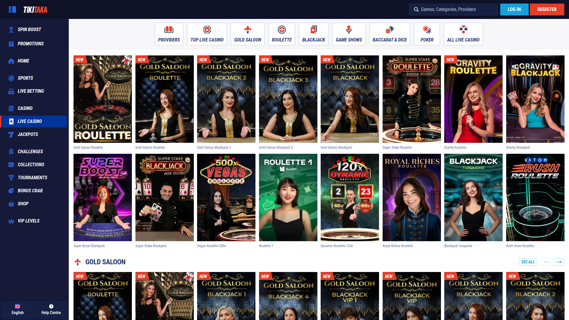 Tikitaka Casino Desktop Live Dealer