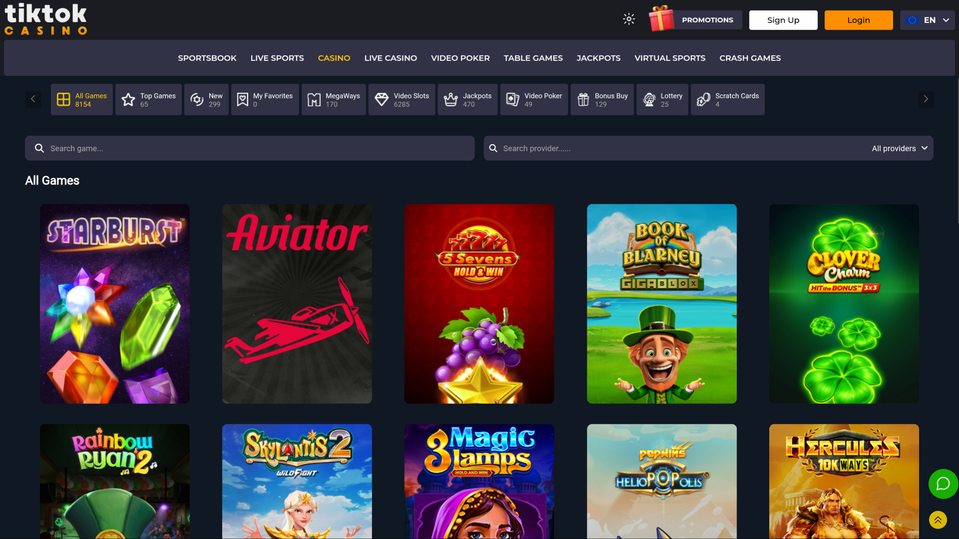 TikTok Casino Desktop Games