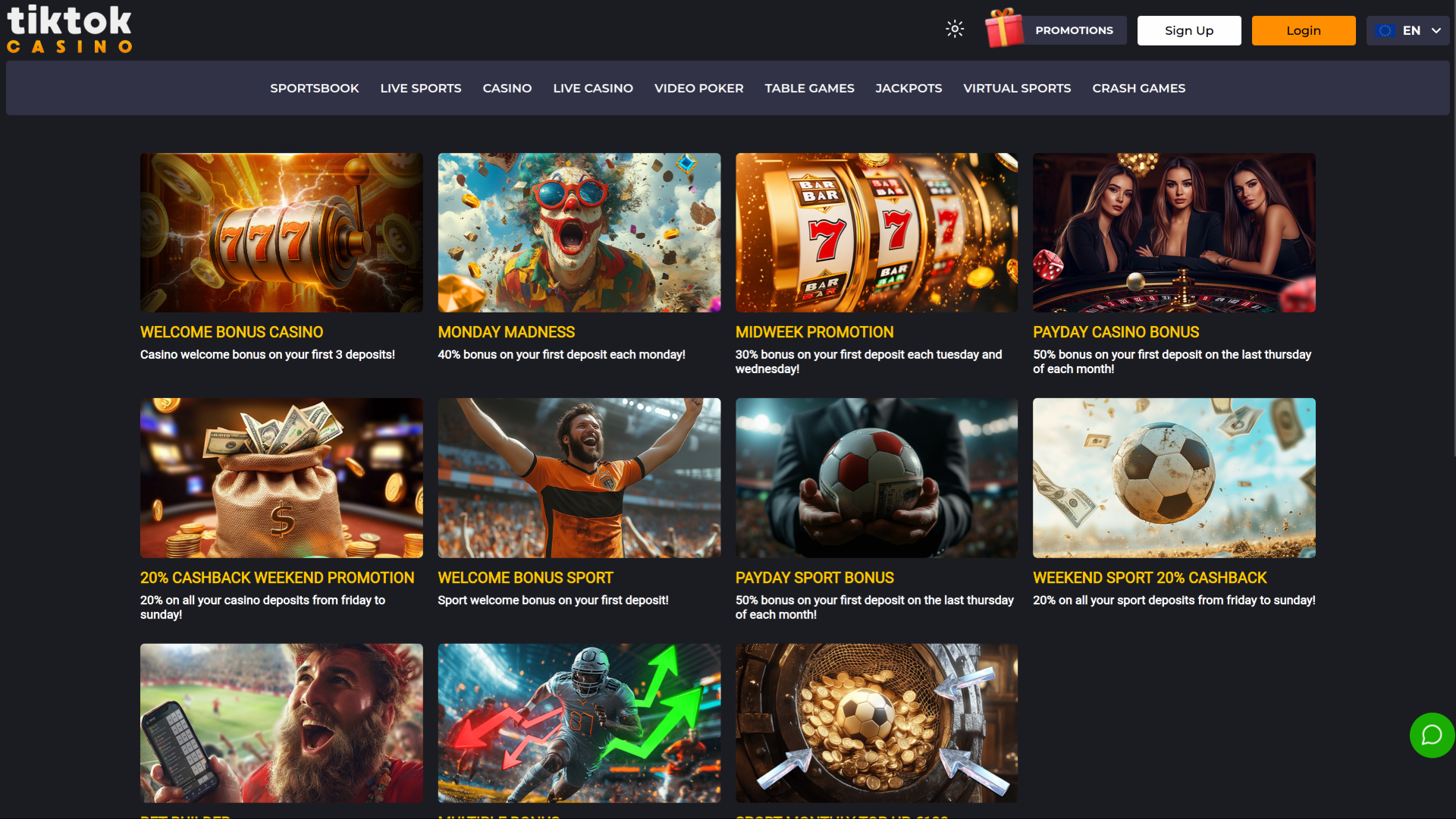 TikTok Casino Desktop Promotions