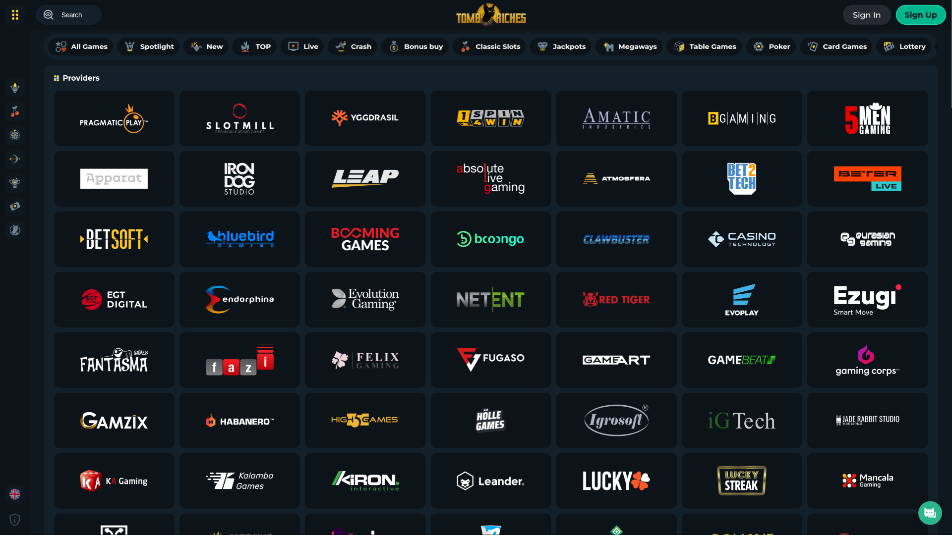 TombRiches Casino Desktop Game Developers