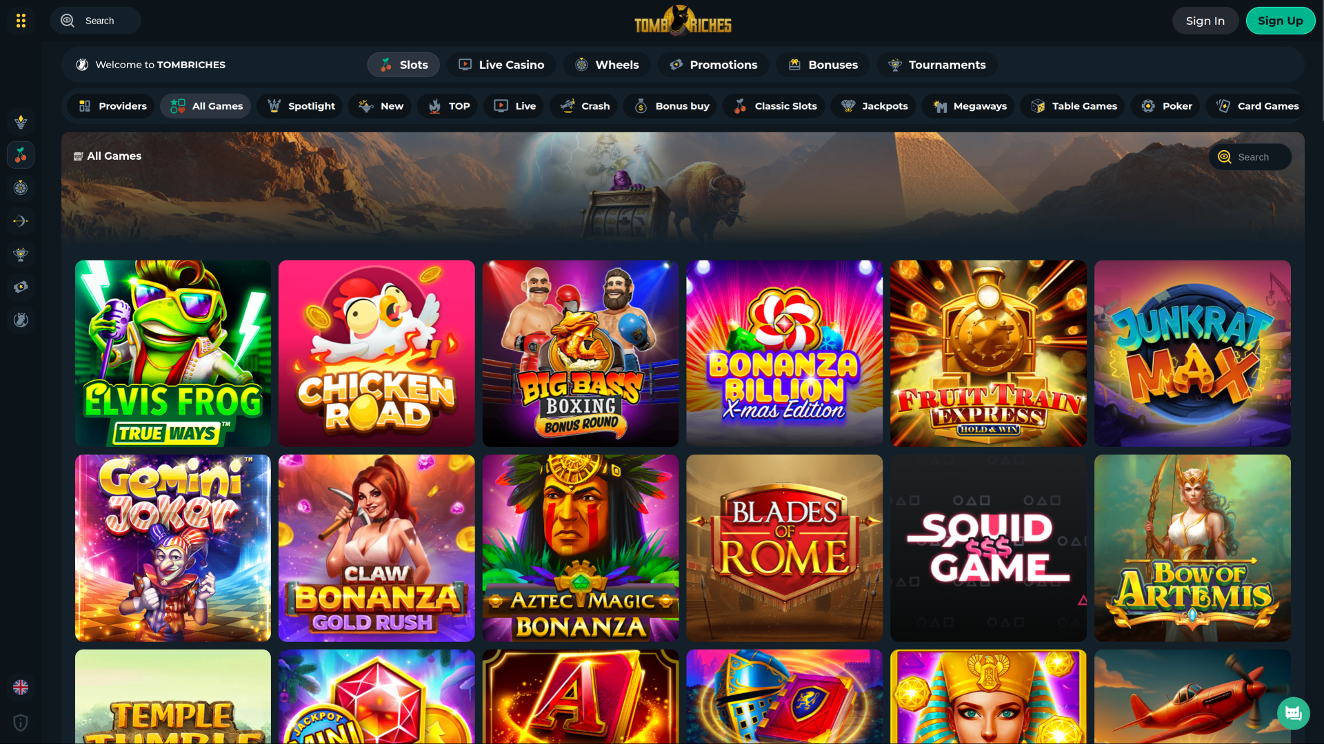 TombRiches Casino Desktop Games