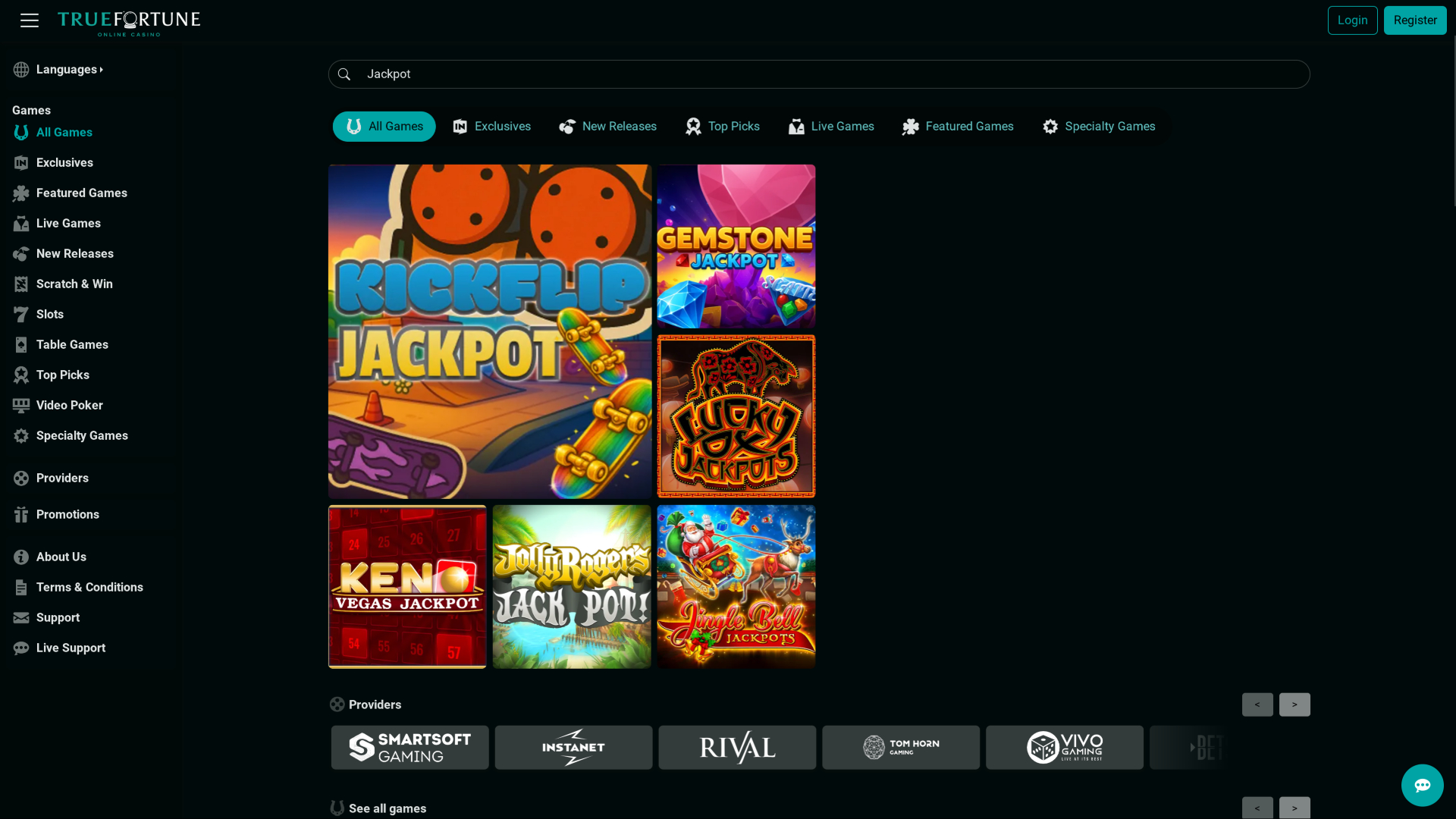 True Fortune Casino Desktop Jackpot