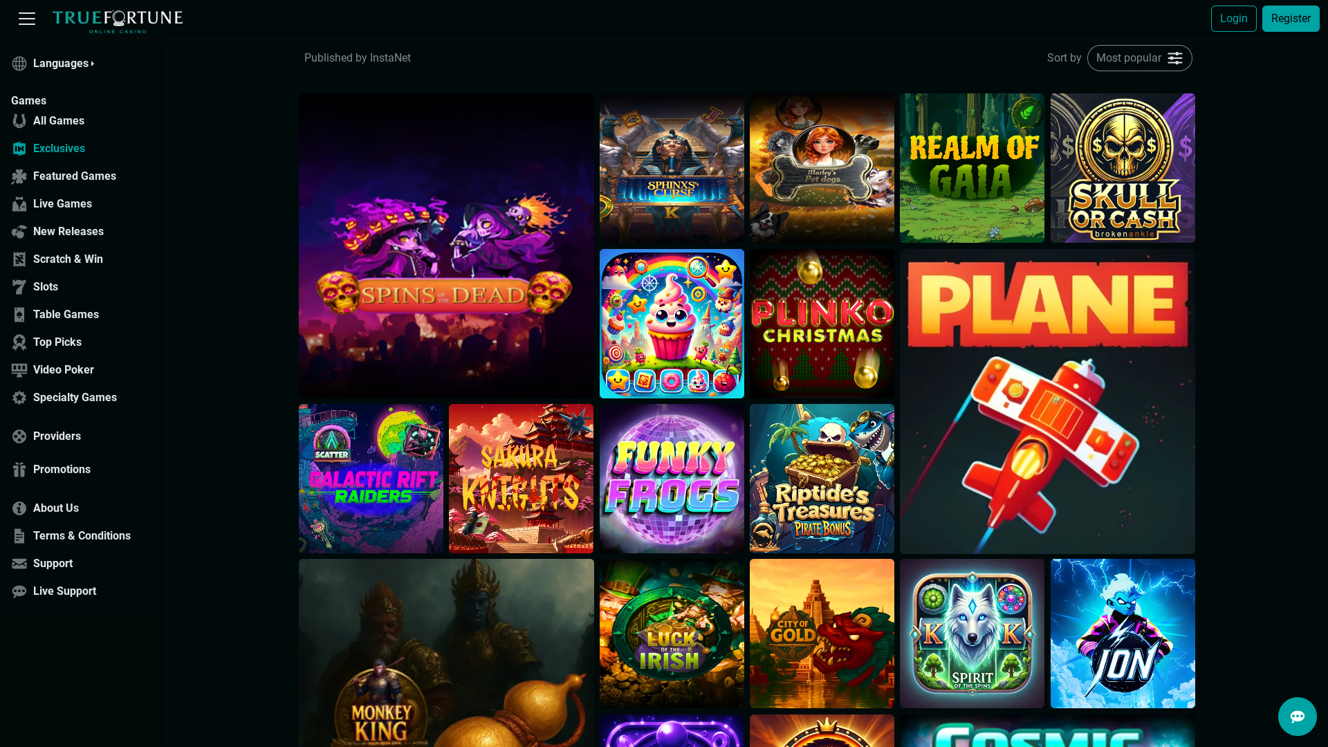 True Fortune Casino Desktop Exclusives