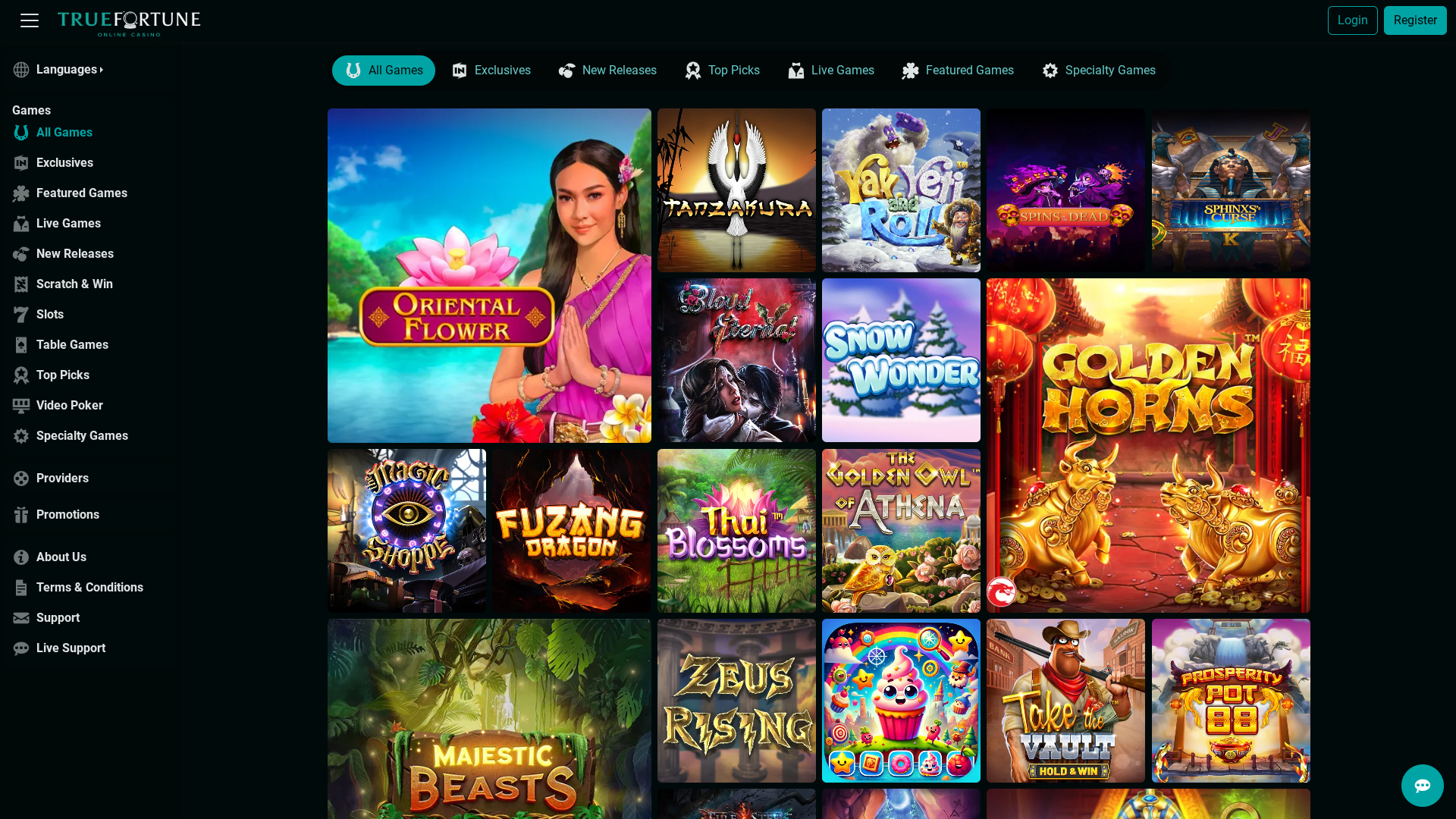 True Fortune Casino Desktop Games