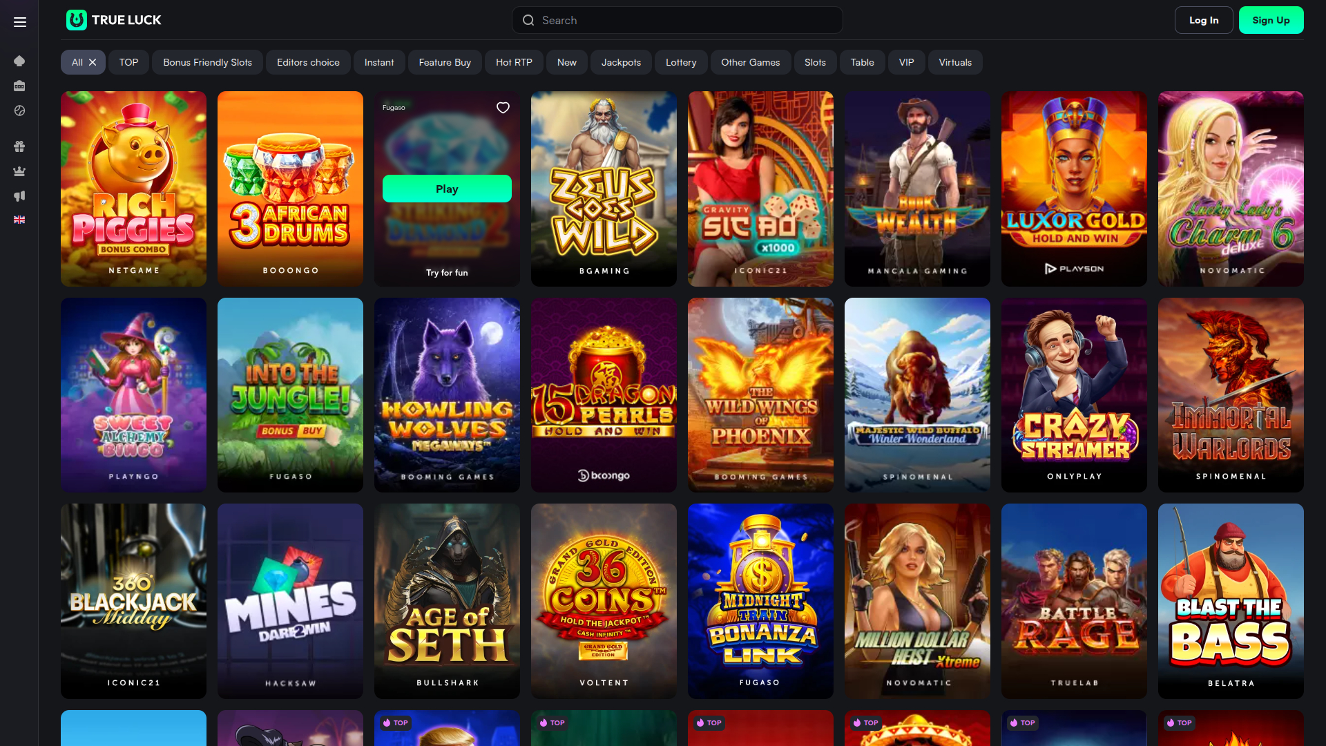 TrueLuck Casino Desktop Games