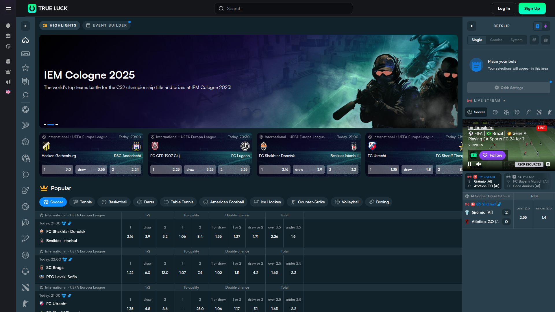 TrueLuck Casino Desktop Sport