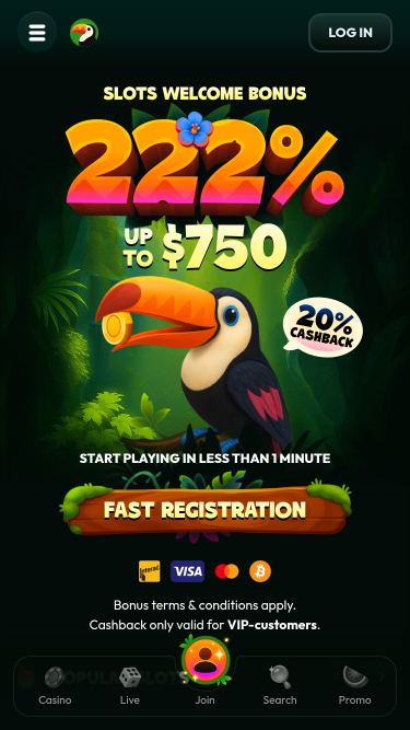 Tucan Casino Mobile Homepage