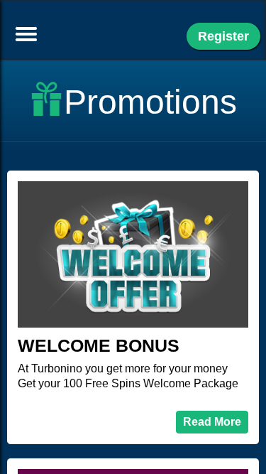 Turbonino Casino Mobile Promotions