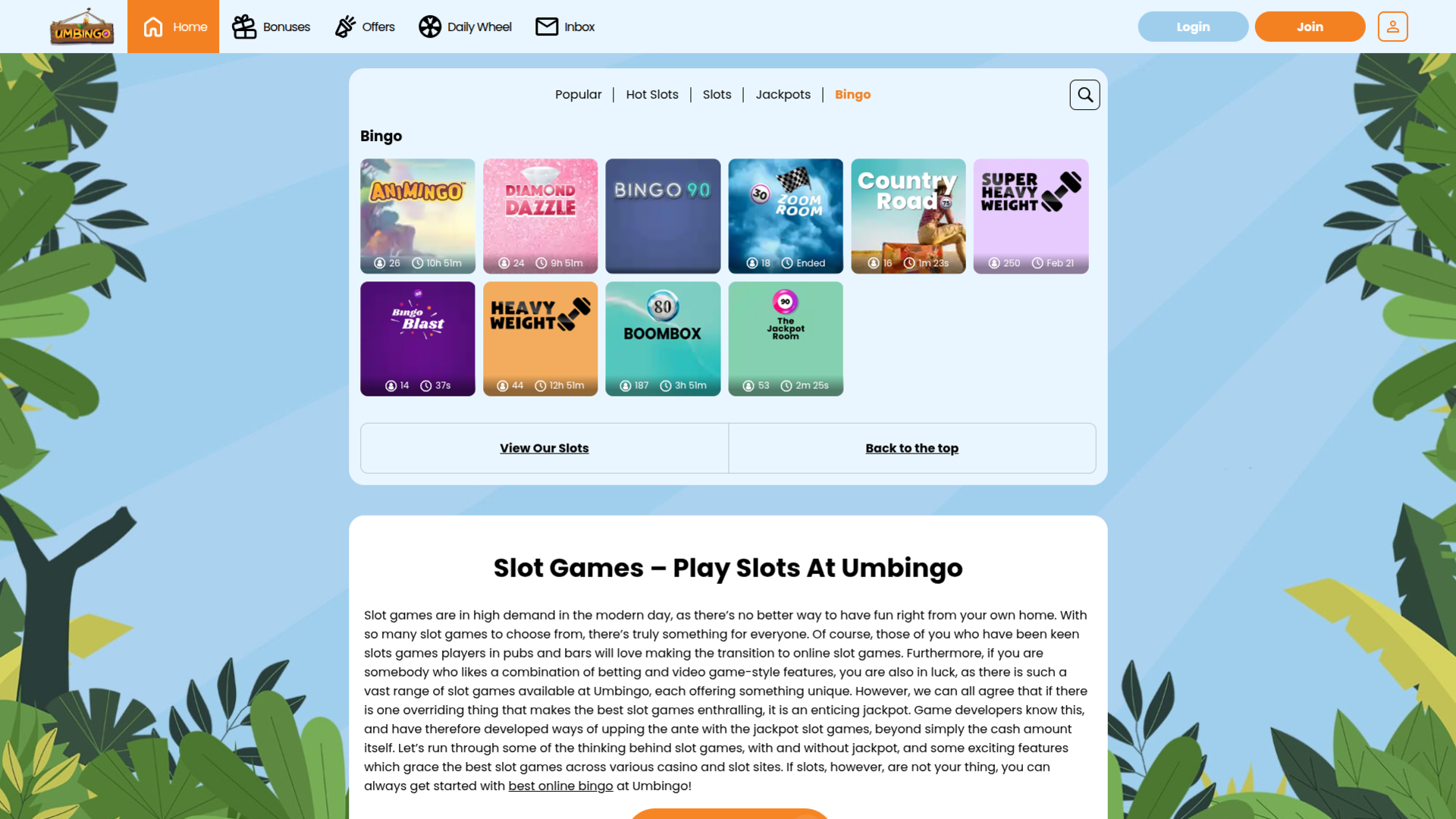 Umbingo Desktop Bingo Games