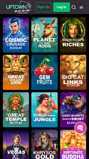 UpTown Aces Casino Mobile Jackpot