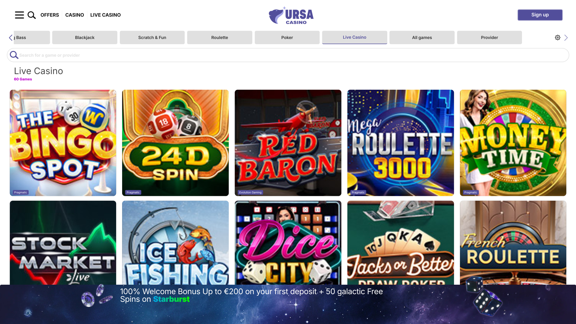 Ursa Casino Live Dealer