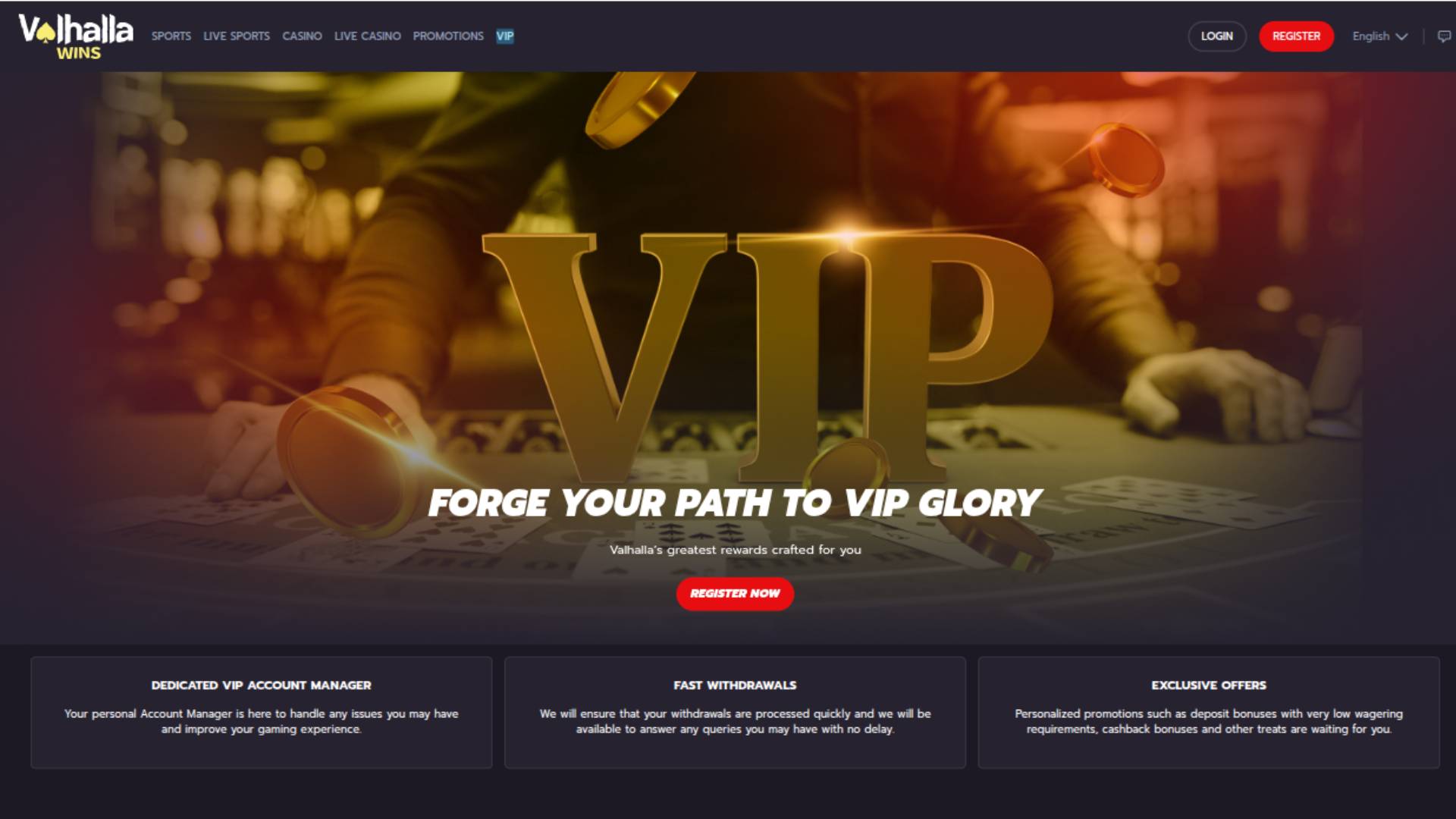 ValhallaWins Casino Desktop VIP