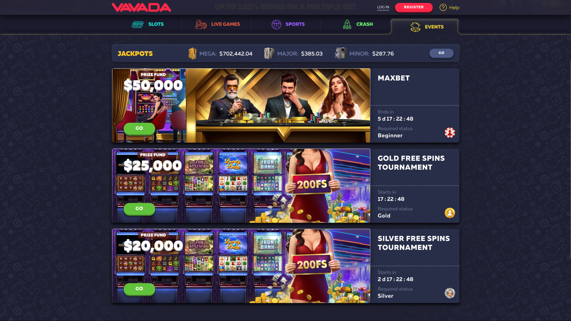 Vavada Casino Desktop Promotions