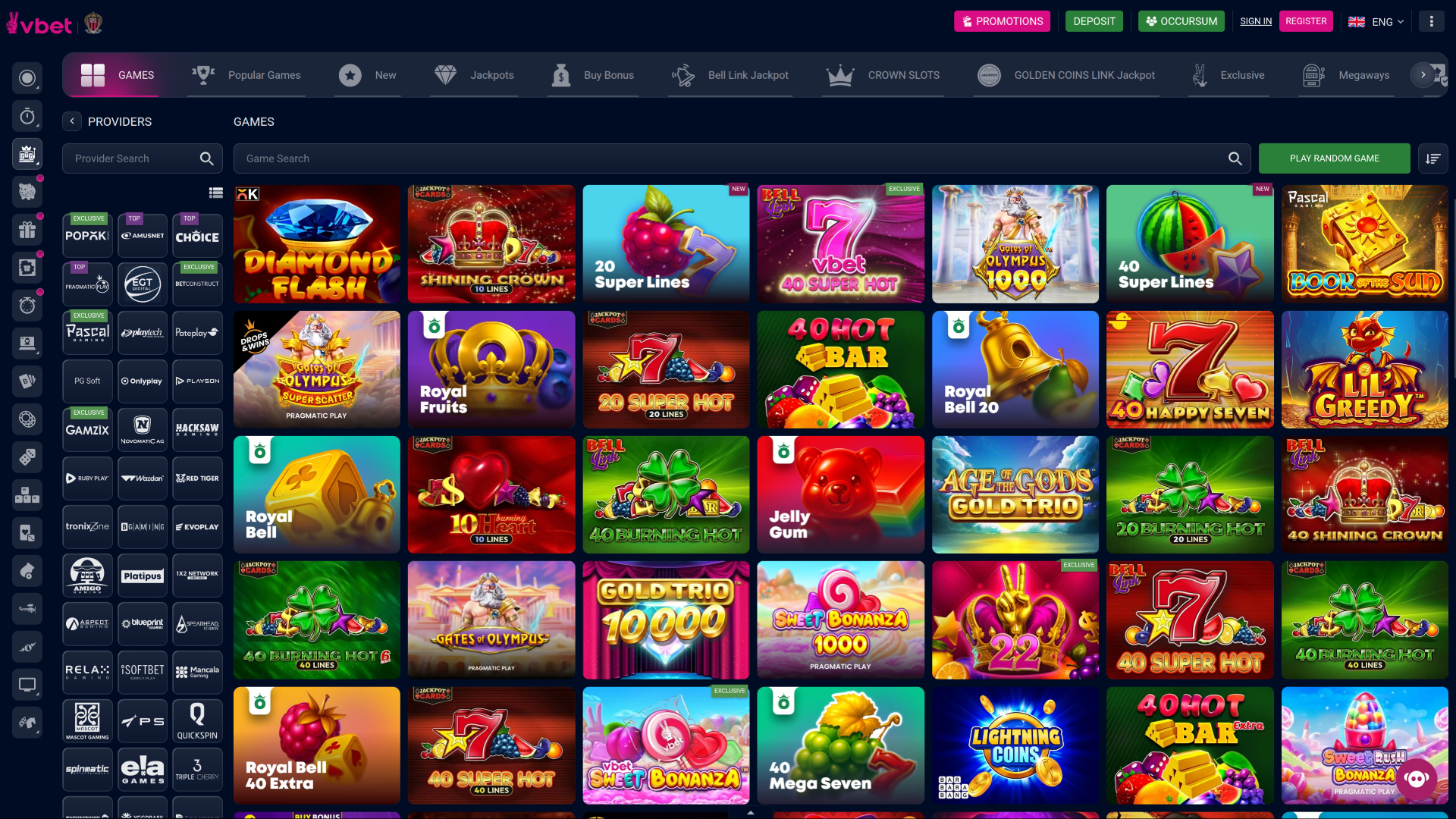 Vbet Casino Desktop Games