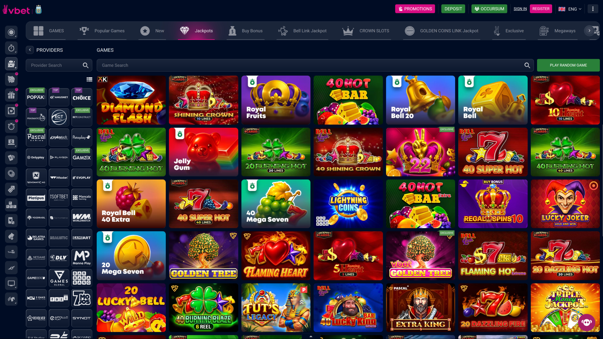 Vbet Casino Desktop Jackpot