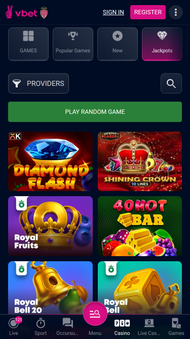 Vbet Casino Mobile Jackpot