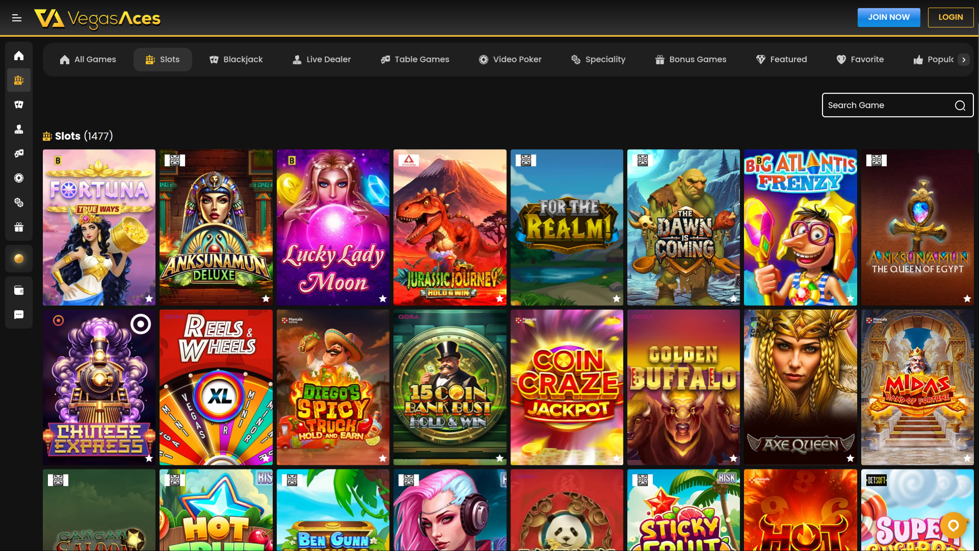 Vegas Aces Casino Desktop Games