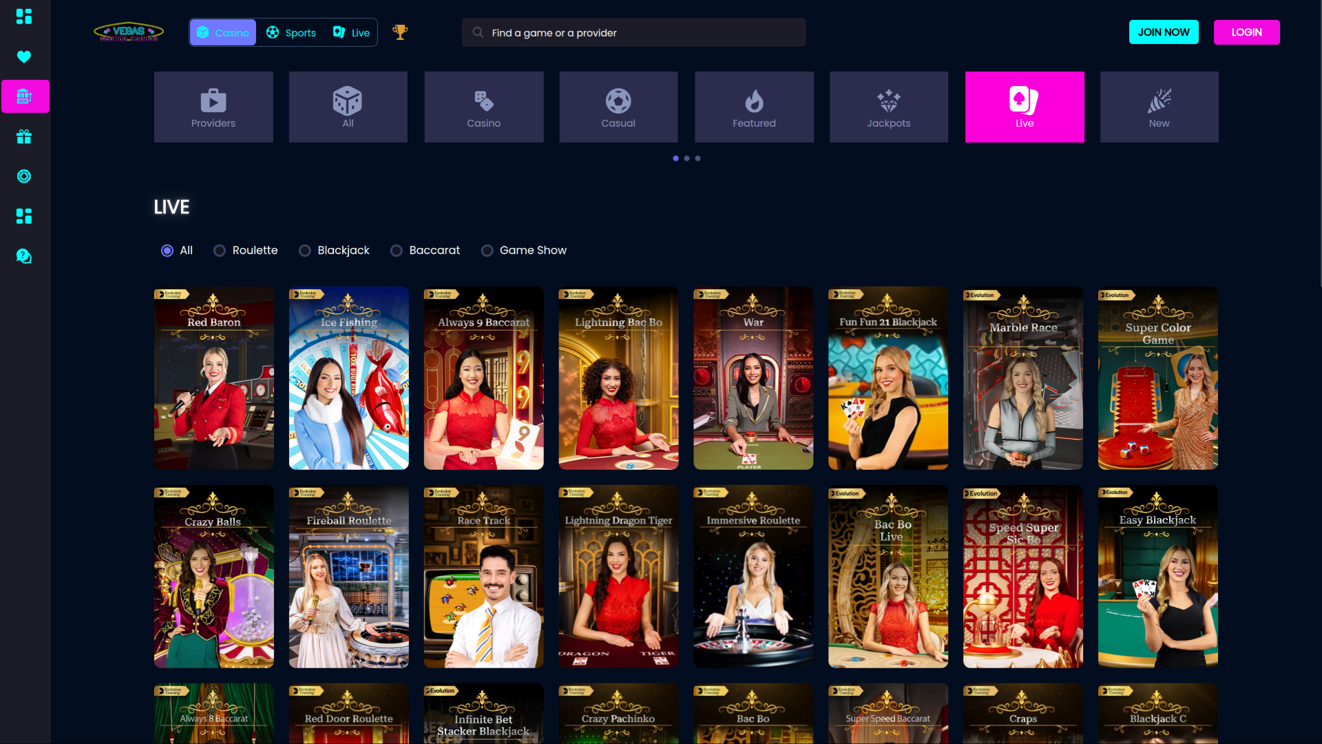 Vegas Mobile Casino Desktop Live Dealer