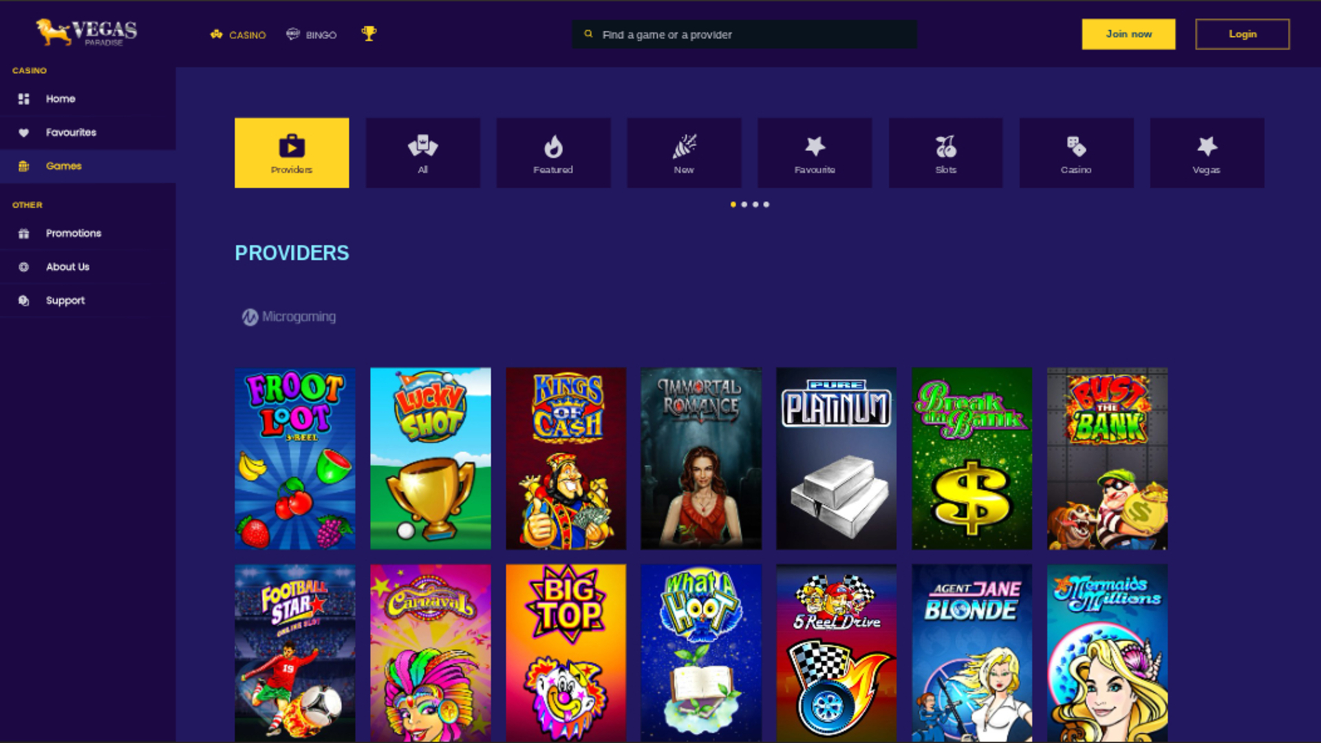 Vegas Paradise Casino Desktop Game Developers