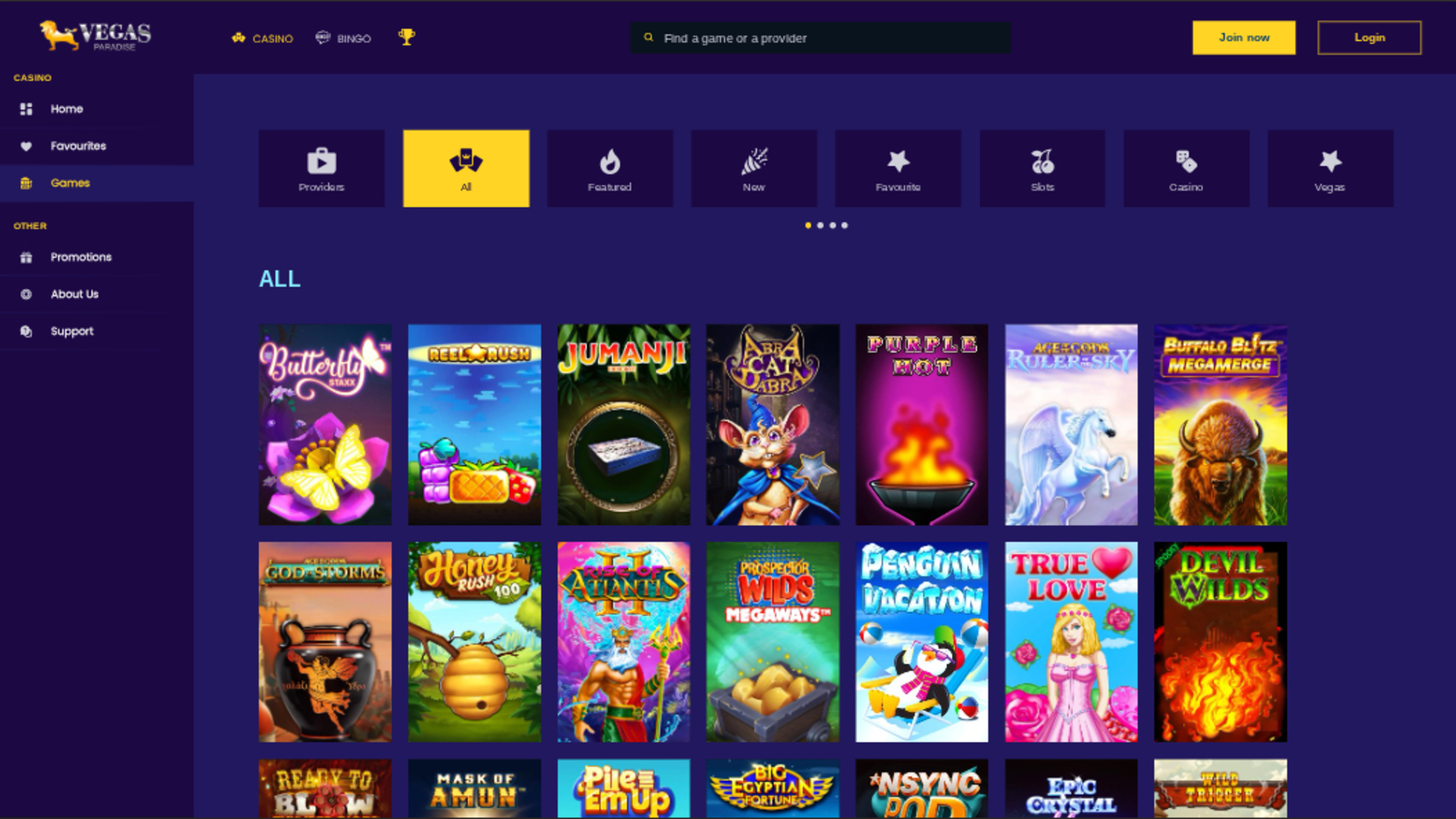 Vegas Paradise Casino Desktop Games