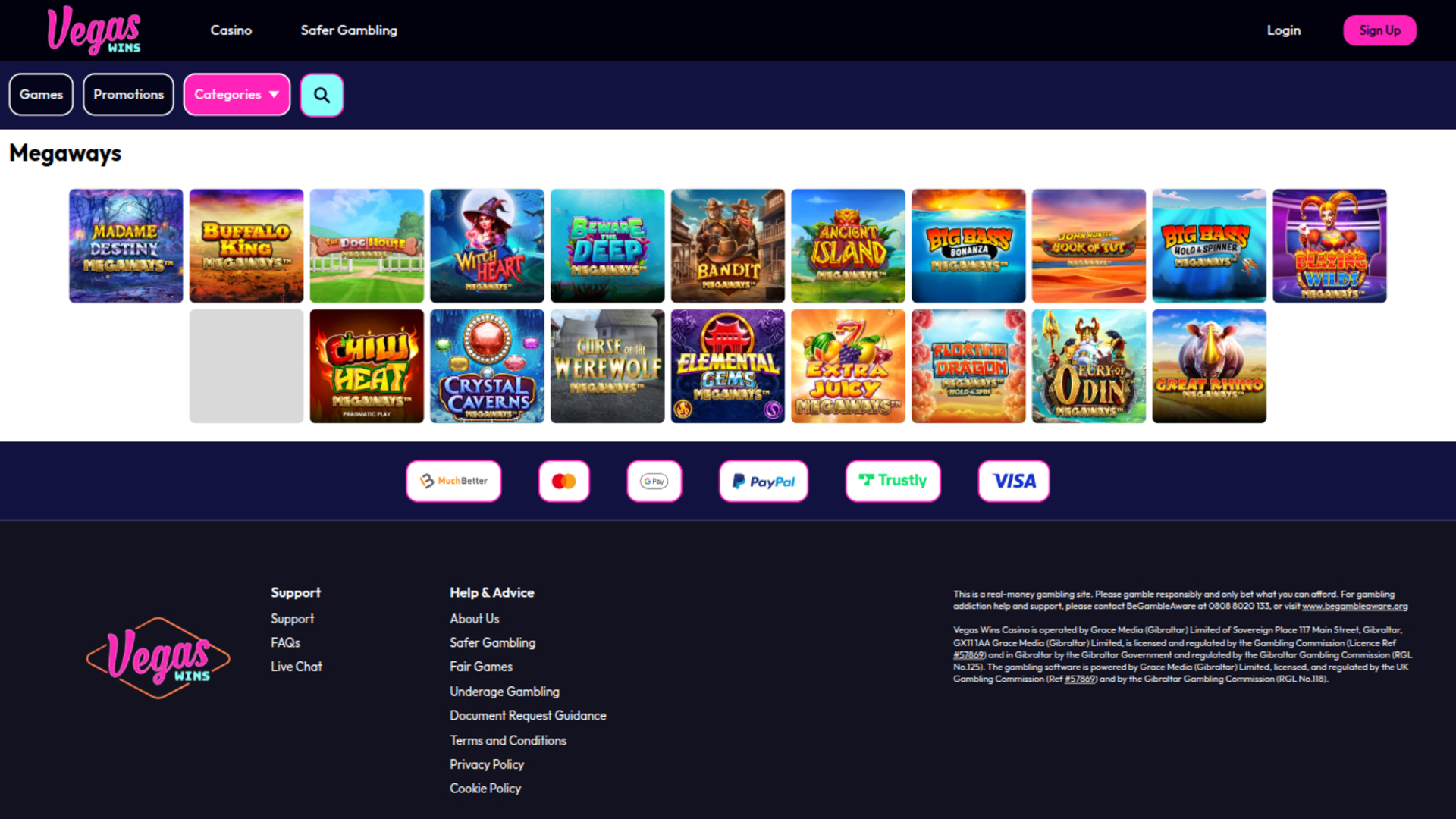 Vegas Wins Casino Desktop Megaways