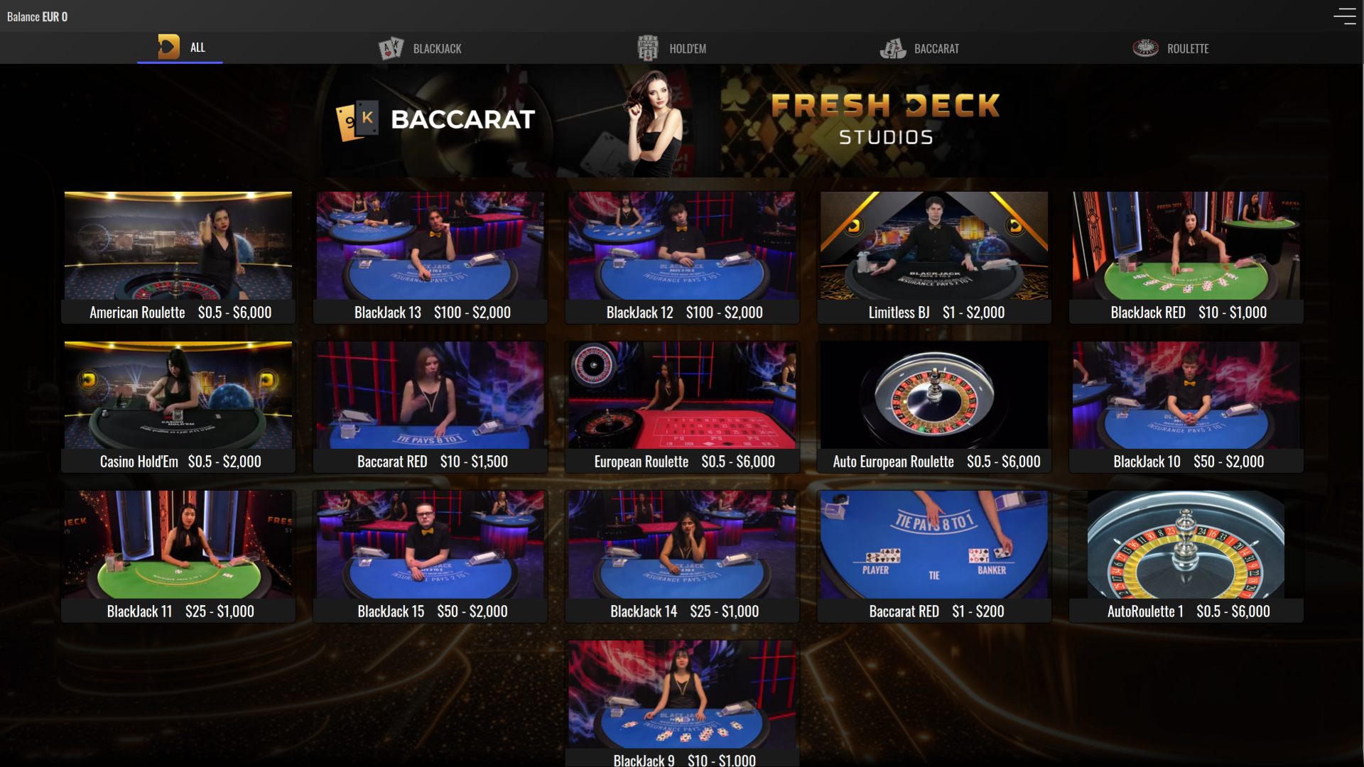 Vegas2Web Casino Desktop Live Dealer