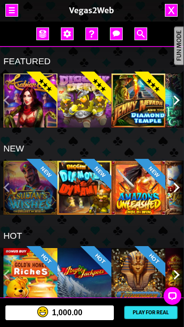 Vegas2Web Casino Mobile Games