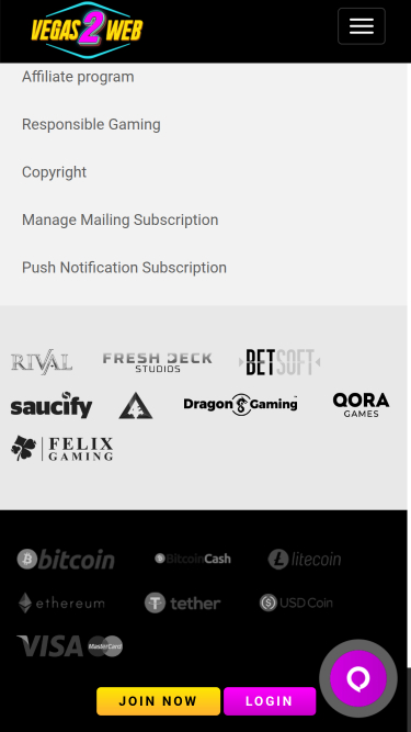 Vegas2Web Casino Mobile Game Developers