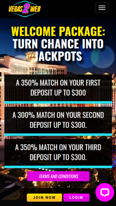 Vegas2Web Casino Mobile Promotions