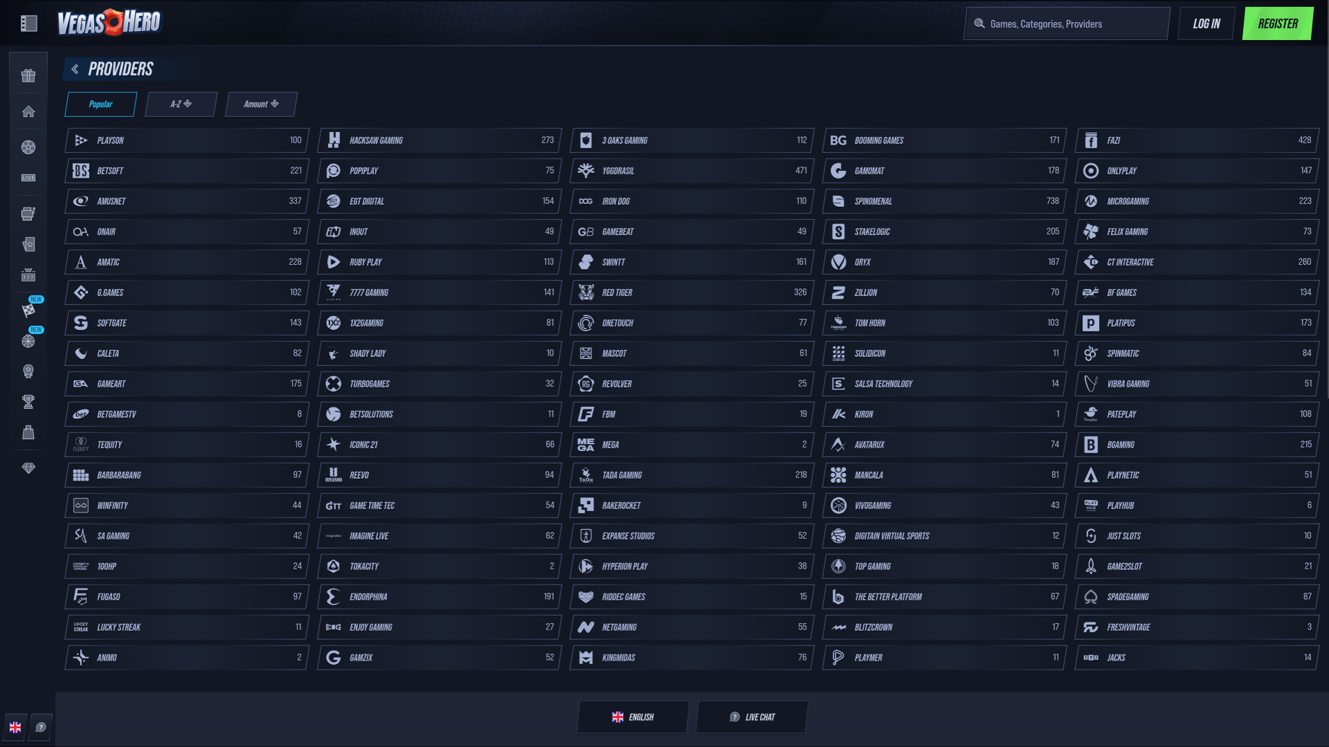 VegasHero Casino Desktop Game Developers