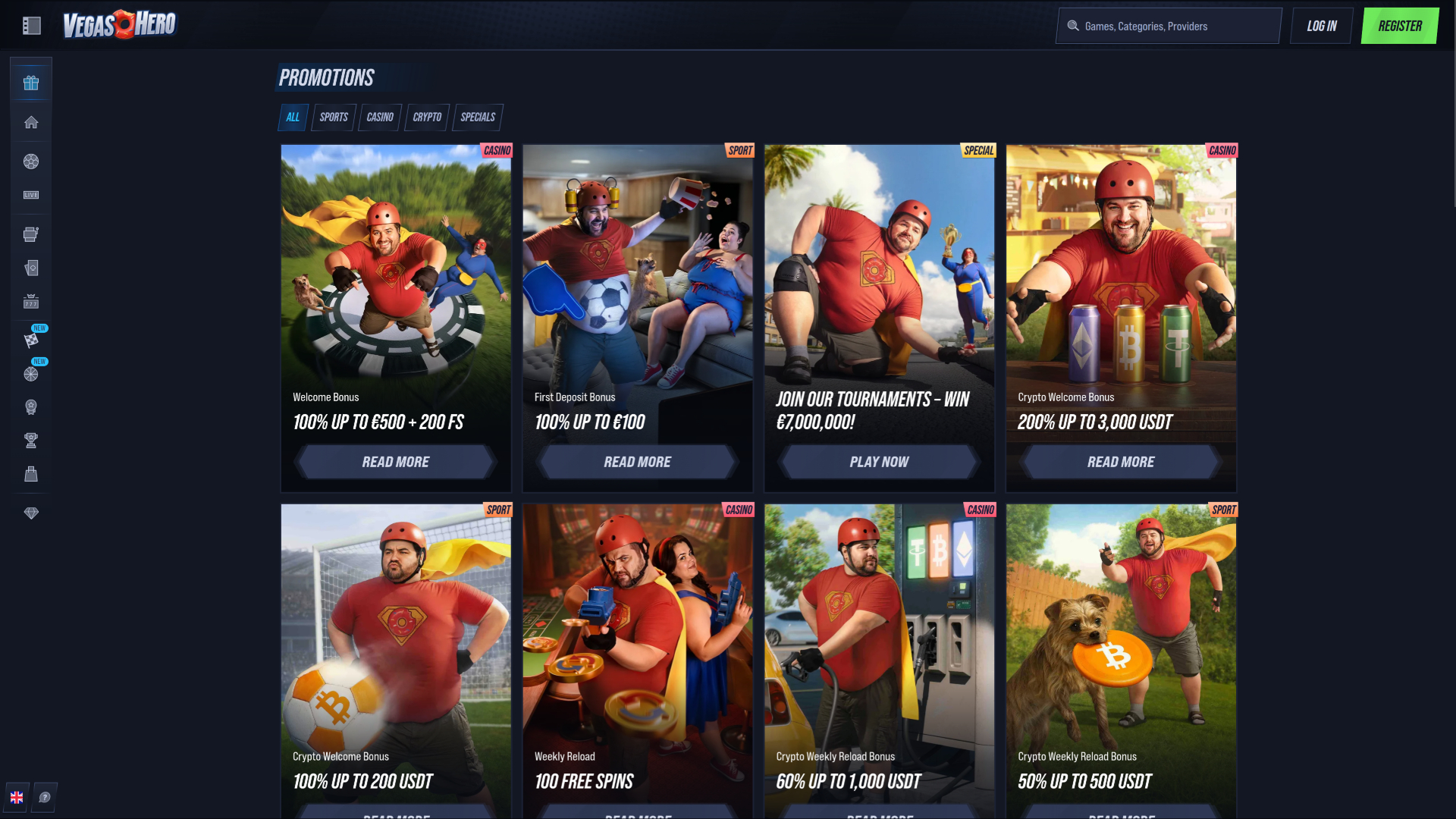 VegasHero Casino Desktop Promotions