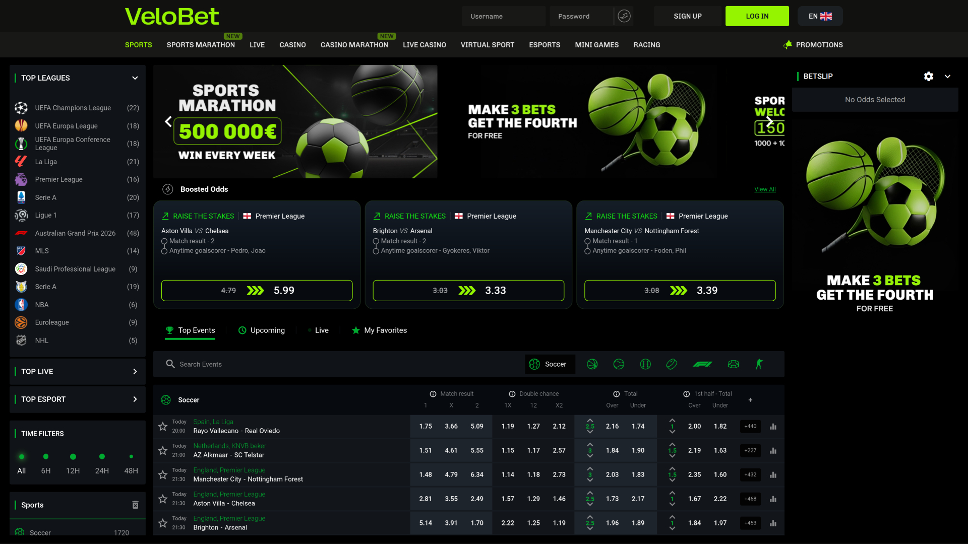 Velobet Desktop Sports