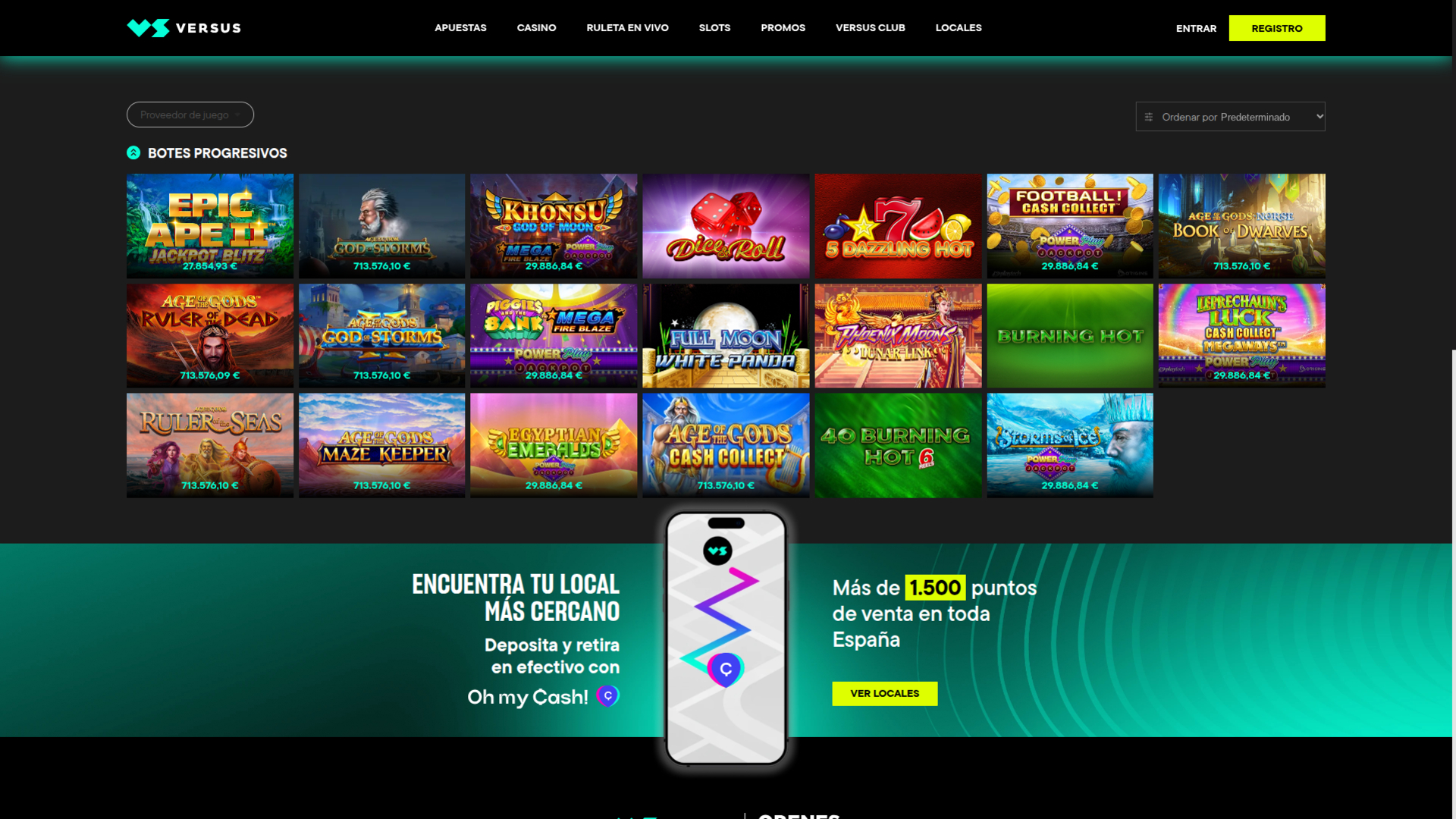 Versus Casino Desktop Jackpot