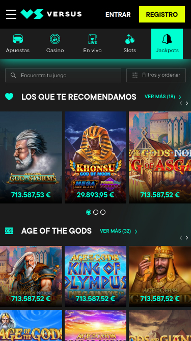Versus Casino Mobile Jackpot
