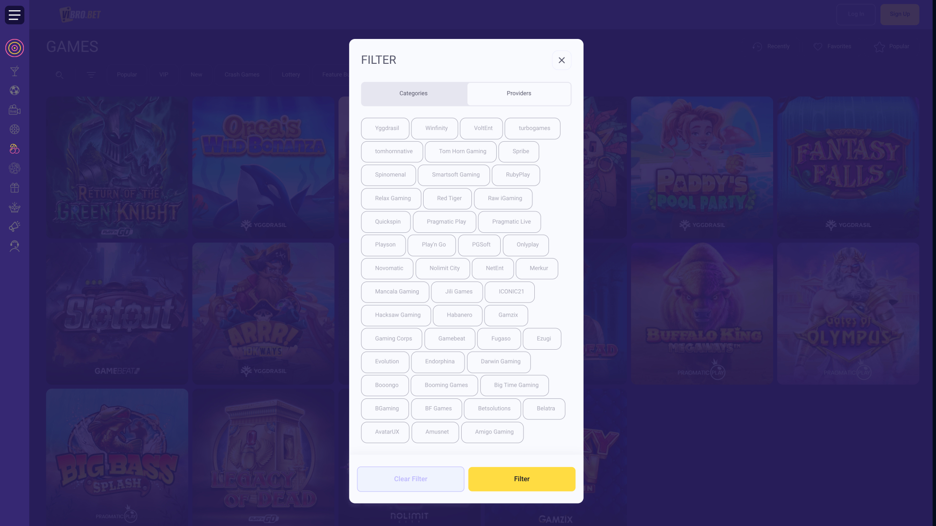VibroBet Casino Game Developers
