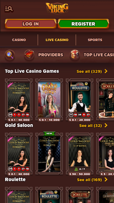 Live Dealers screenshot of VikingLuck Casino for Mobile