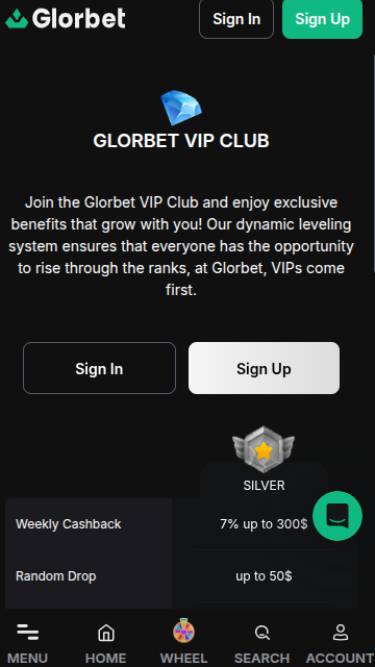 VIP mobile page screenshot of Odin Fortune Casino 