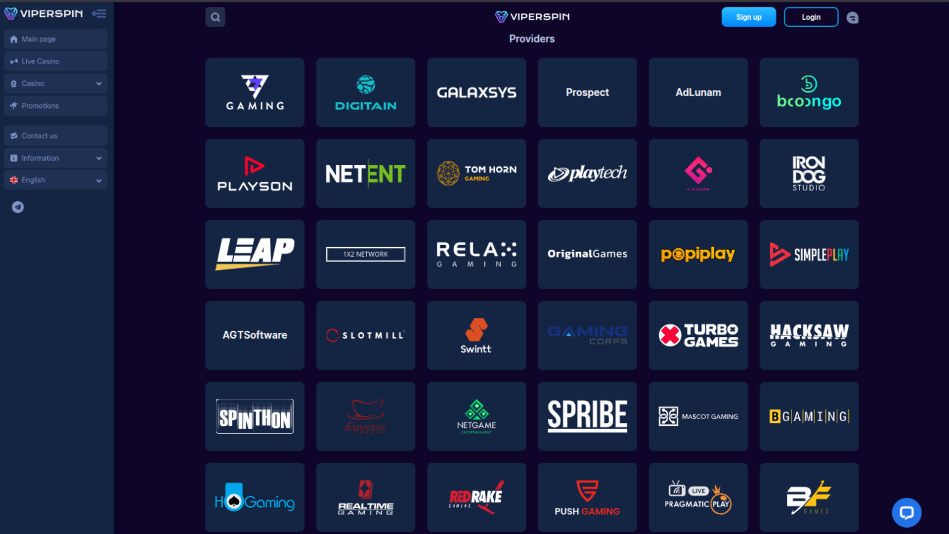 Viperspin Casino Desktop Game Developers