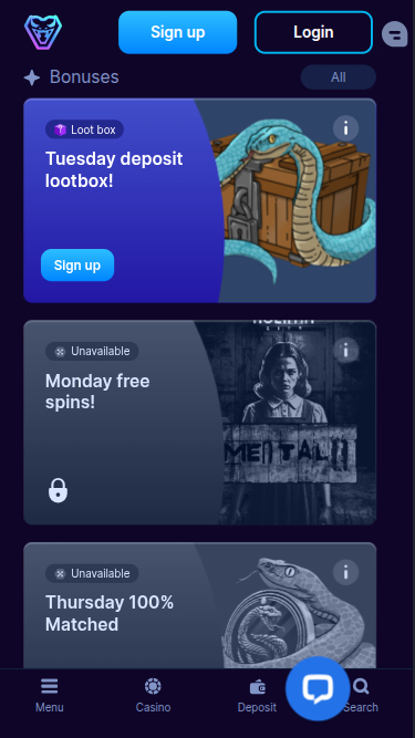 Viperspin Casino Mobile Promotions