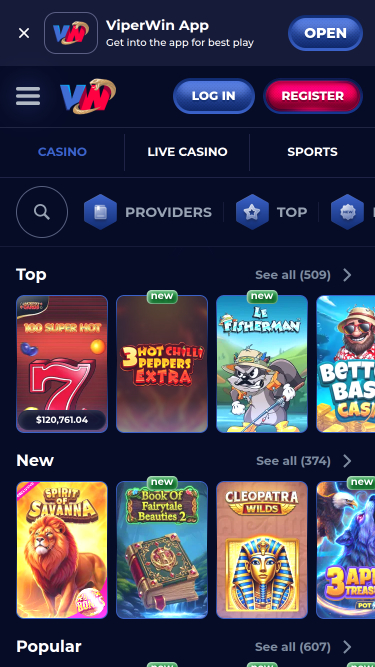 ViperWin Casino Mobile Games