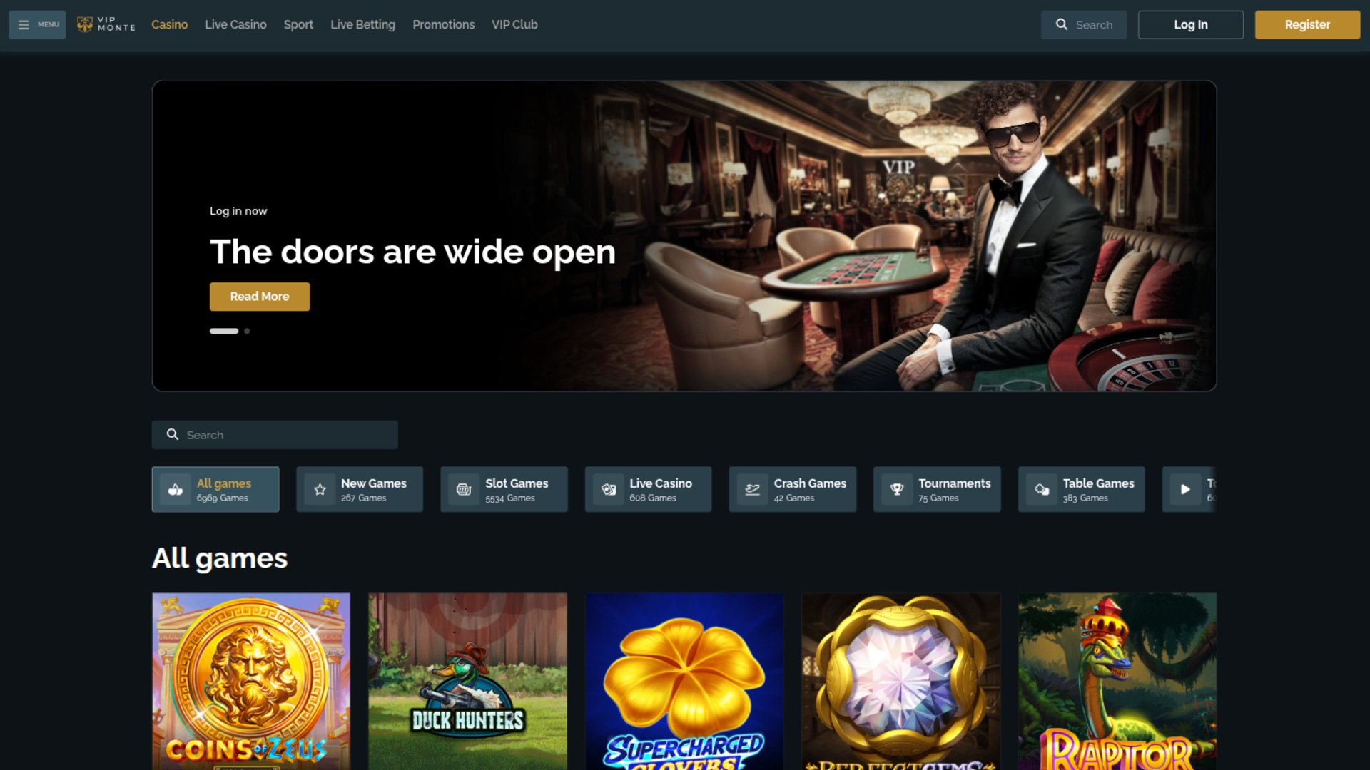 VipMonte Casino Desktop Games