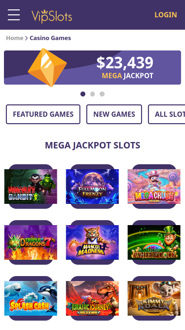 VipSlots Casino Mobile Jackpot